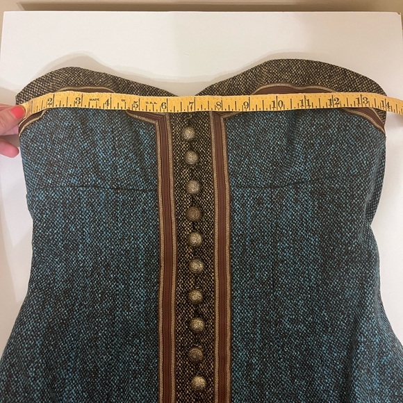 Rare Vintage Nanette Lepore Fall 2005 Runway Buttoned Bustier size 0 🤎🤍🩵 - Picture 11 of 11